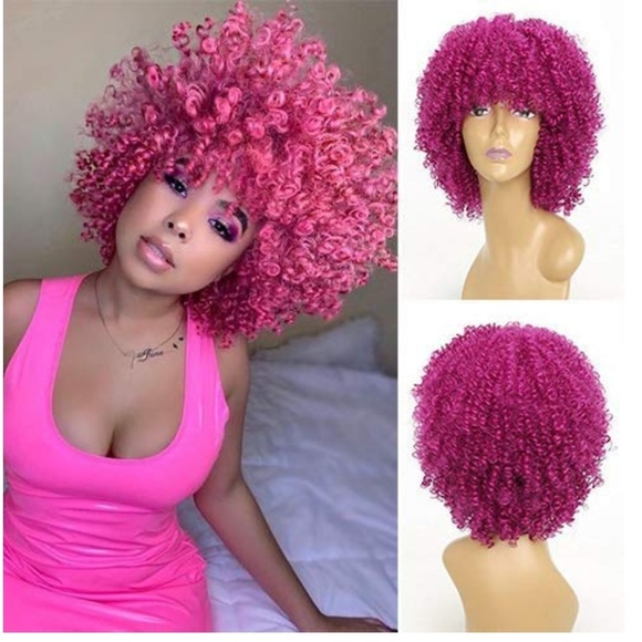 Pink Curly Beauty Lace Front Wig main image 3